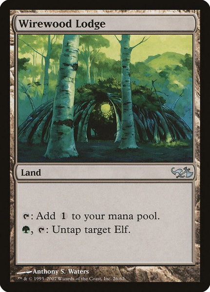 Wirewood Lodge trading card from Duel Decks: Elves vs. Goblins Wirewood Lodge - Duel Decks: Elves vs. Goblins Magic: The Gathering trading card