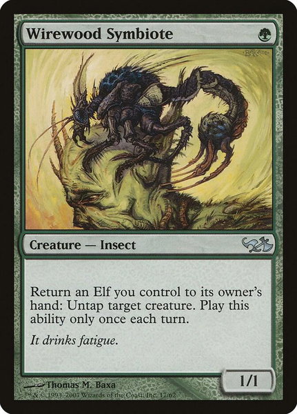 Wirewood Symbiote trading card from Duel Decks: Elves vs. Goblins Wirewood Symbiote - Duel Decks: Elves vs. Goblins Magic: The Gathering trading card