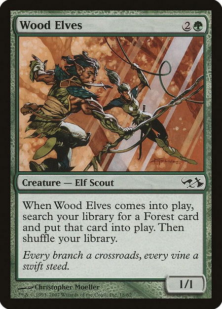 Wood Elves trading card from Duel Decks: Elves vs. Goblins Wood Elves - Duel Decks: Elves vs. Goblins Magic: The Gathering trading card
