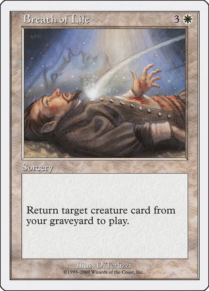 Breath of Life trading card from Starter 2000 Breath of Life - Starter 2000 Magic: The Gathering trading card