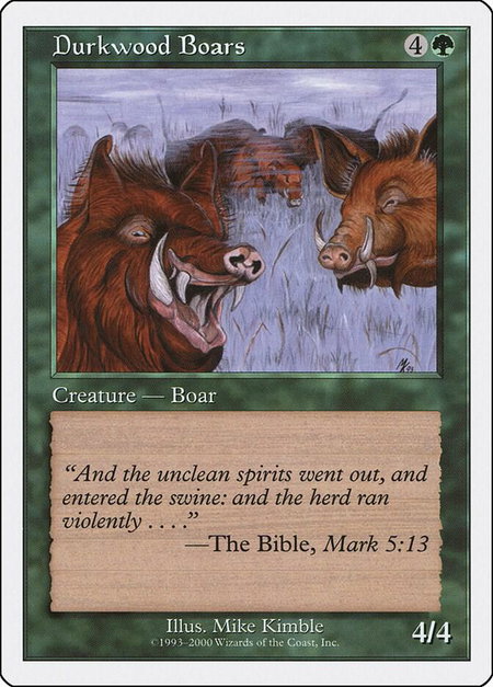 Durkwood Boars trading card from Starter 2000 Durkwood Boars - Starter 2000 Magic: The Gathering trading card