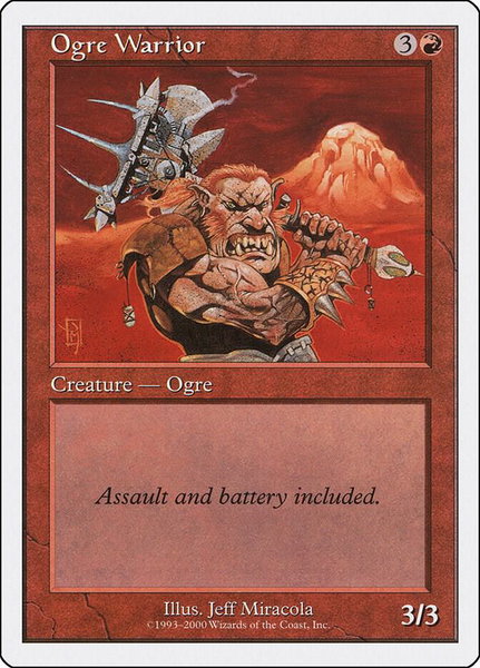 Ogre Warrior trading card from Starter 2000 Ogre Warrior - Starter 2000 Magic: The Gathering trading card
