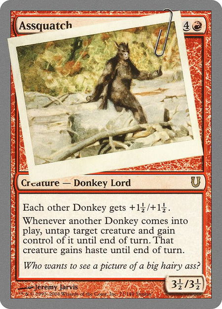 Assquatch - Unhinged Magic: The Gathering trading card
