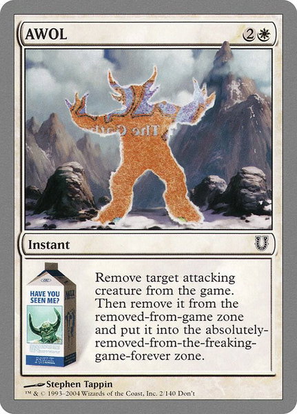 AWOL - Unhinged Magic: The Gathering trading card