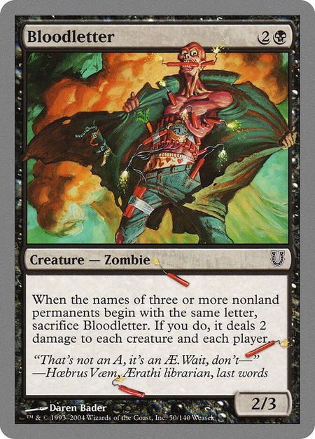 Bloodletter - Unhinged Magic: The Gathering trading card