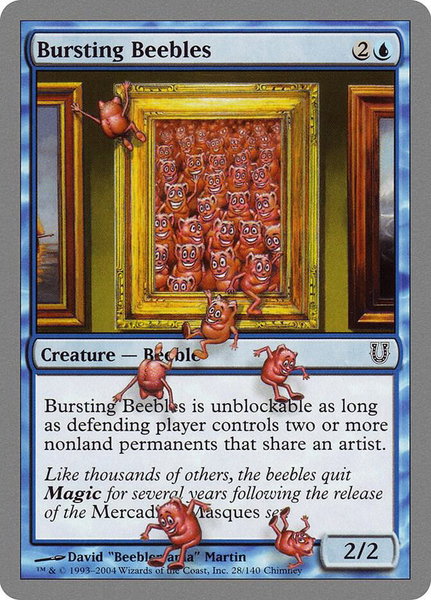 Bursting Beebles trading card from Unhinged Bursting Beebles - Unhinged Magic: The Gathering trading card