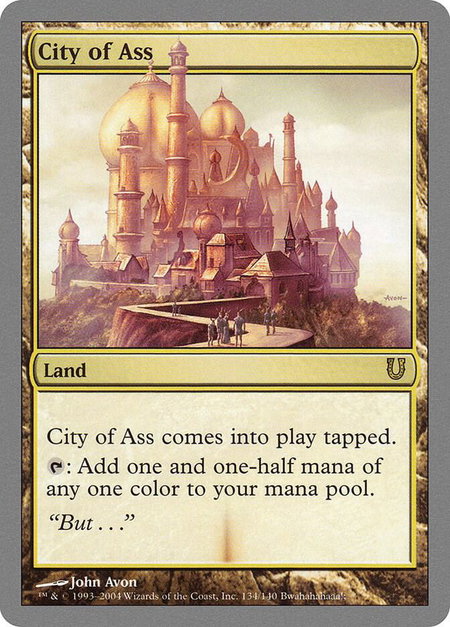 City of Ass - Unhinged Magic: The Gathering trading card