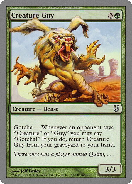 Creature Guy - Unhinged Magic: The Gathering trading card