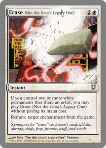 Erase (Not the Urza's Legacy One) - Unhinged (UNH) #10 - Common Magic: The Gathering Trading Card