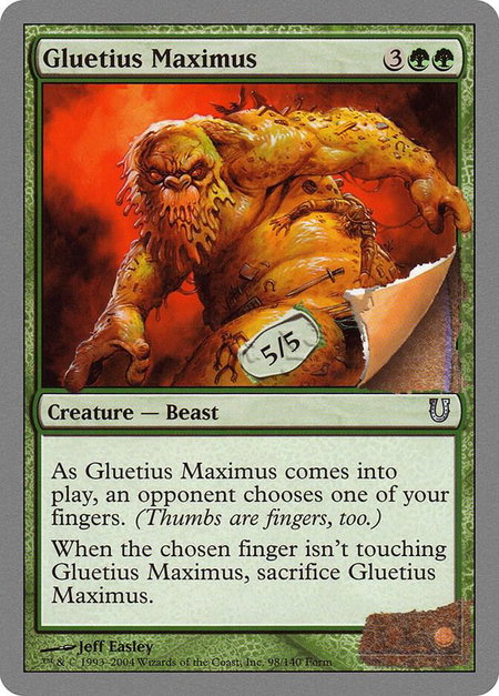 Gluetius Maximus - Unhinged Magic: The Gathering trading card