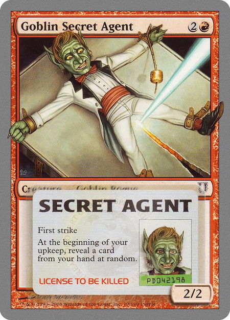 Goblin Secret Agent - Unhinged Magic: The Gathering trading card