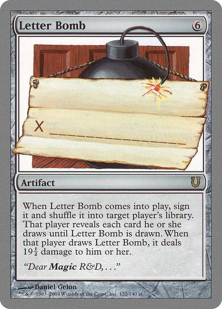 Letter Bomb - Unhinged Magic: The Gathering trading card