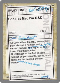 Look at Me, I'm R&D - Unhinged (UNH) #17 - Rare Magic: The Gathering Trading Card