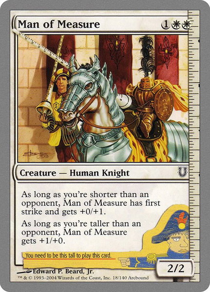 Man of Measure trading card from Unhinged Man of Measure - Unhinged Magic: The Gathering trading card