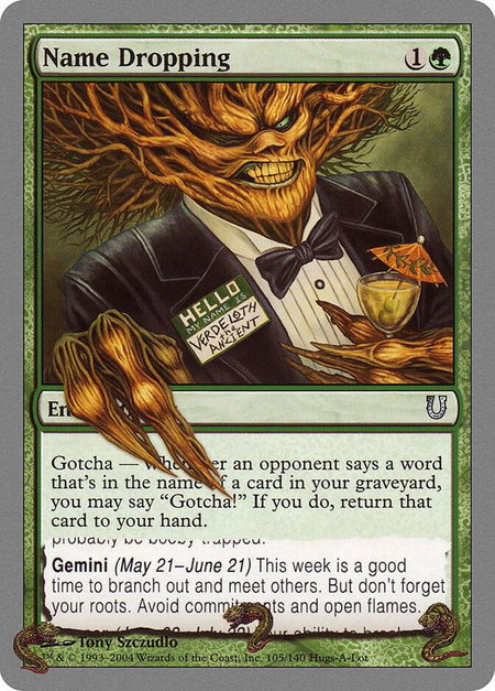 Name Dropping - Unhinged Magic: The Gathering trading card
