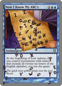 Now I Know My ABC's - Unhinged (UNH) #41 - Rare Magic: The Gathering Trading Card