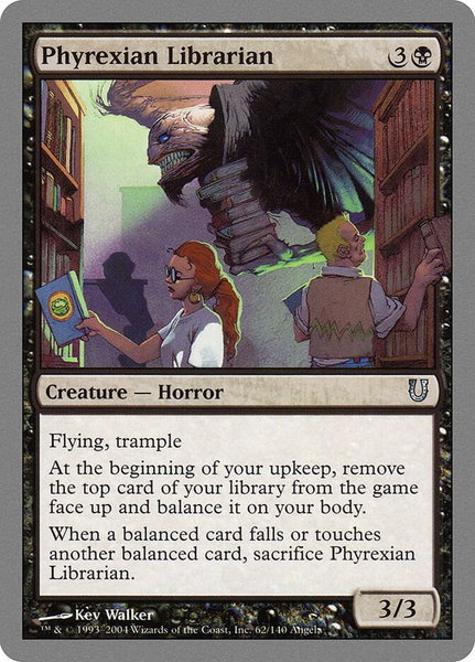 Phyrexian Librarian trading card from Unhinged Phyrexian Librarian - Unhinged Magic: The Gathering trading card