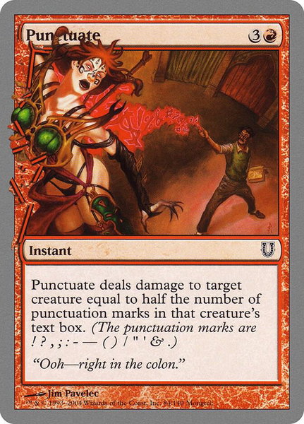 Punctuate - Unhinged Magic: The Gathering trading card