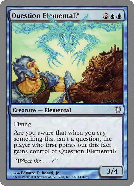 Question Elemental? - Unhinged Magic: The Gathering trading card
