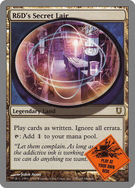 R&D's Secret Lair - Unhinged Magic: The Gathering trading card