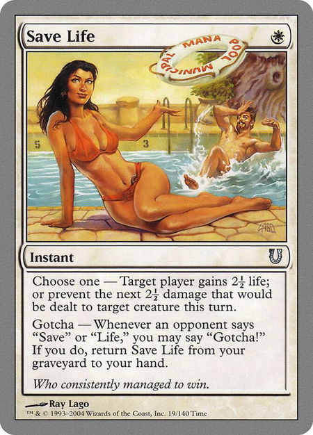 Save Life - Unhinged Magic: The Gathering trading card