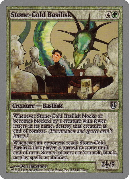 Stone-Cold Basilisk - Unhinged Magic: The Gathering trading card