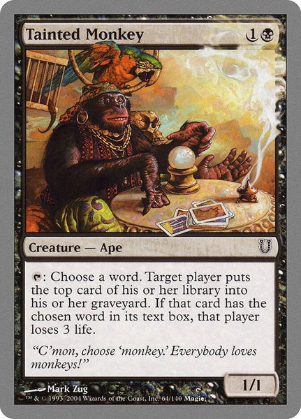 Tainted Monkey - Unhinged Magic: The Gathering trading card