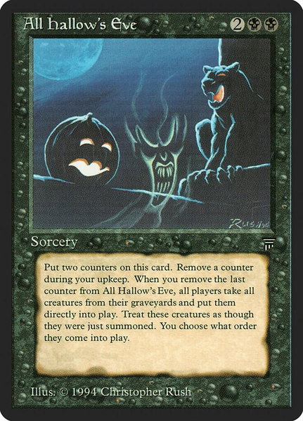 All Hallow's Eve trading card from Legends All Hallow's Eve - Legends Magic: The Gathering trading card