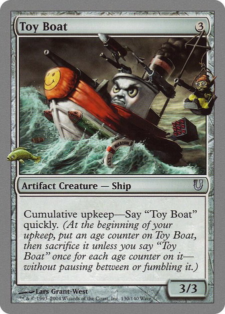 Toy Boat trading card from Unhinged Toy Boat - Unhinged Magic: The Gathering trading card