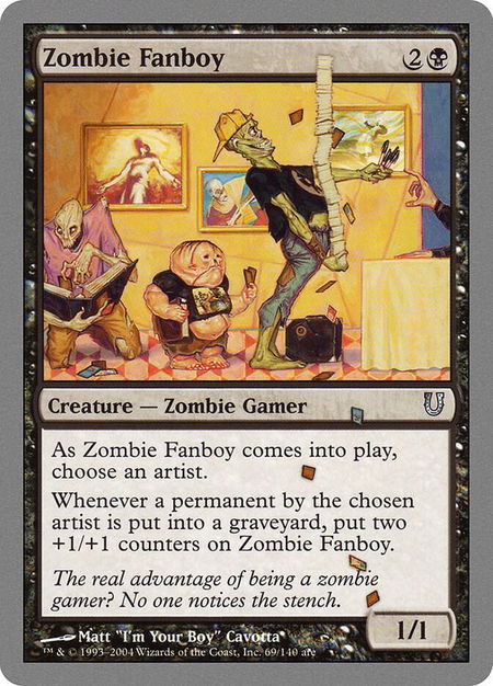 Zombie Fanboy - Unhinged Magic: The Gathering trading card