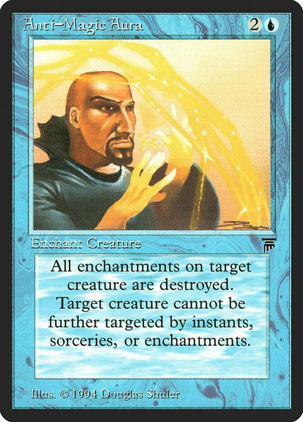 Anti-Magic Aura trading card from Legends Anti-Magic Aura - Legends Magic: The Gathering trading card