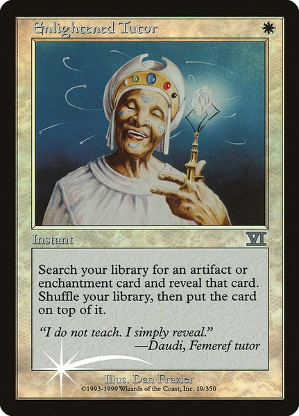 Enlightened Tutor trading card from Arena Promos Enlightened Tutor - Arena Promos Magic: The Gathering trading card