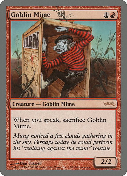 Goblin Mime trading card from Arena Promos Goblin Mime - Arena Promos Magic: The Gathering trading card
