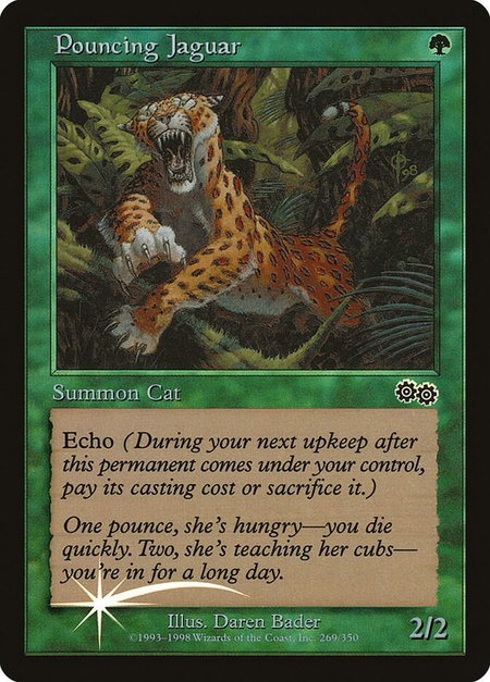 Pouncing Jaguar trading card from Arena Promos Pouncing Jaguar - Arena Promos Magic: The Gathering trading card