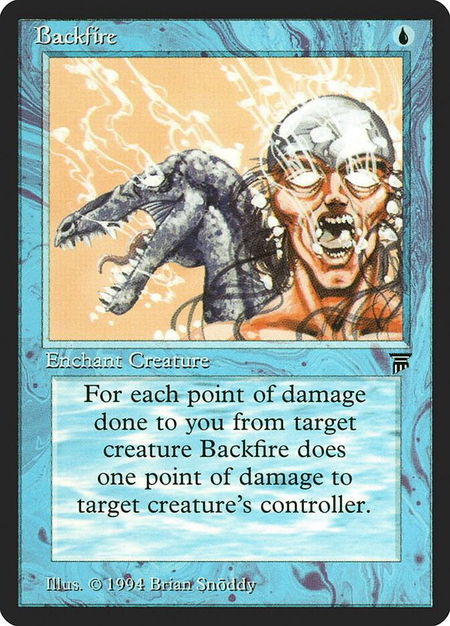 Backfire trading card from Legends Backfire - Legends Magic: The Gathering trading card