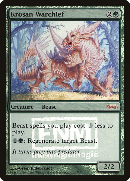 Krosan Warchief trading card from FNM Promos Krosan Warchief - FNM Promos Magic: The Gathering trading card