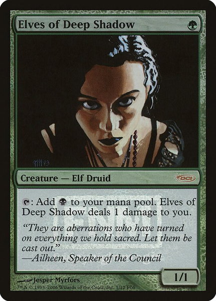 Elves of Deep Shadow trading card from FNM Promos Elves of Deep Shadow - FNM Promos Magic: The Gathering trading card