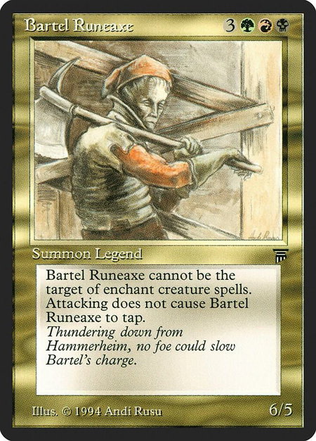 Bartel Runeaxe - Legends Magic: The Gathering trading card