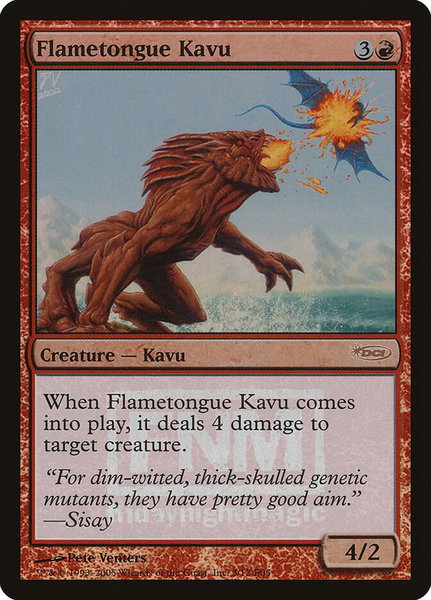 Flametongue Kavu trading card from FNM Promos Flametongue Kavu - FNM Promos Magic: The Gathering trading card