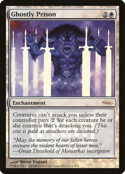 Ghostly Prison trading card from FNM Promos Ghostly Prison - FNM Promos Magic: The Gathering trading card