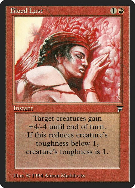 Blood Lust trading card from Legends Blood Lust - Legends Magic: The Gathering trading card