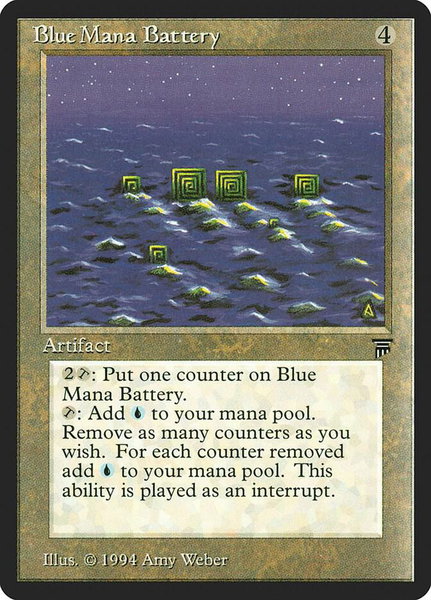 Blue Mana Battery - Legends Magic: The Gathering trading card