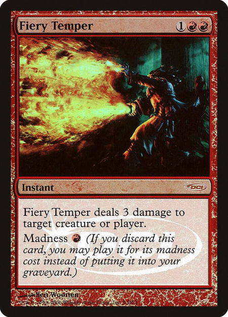 Fiery Temper - WPN & Gateway Promos Magic: The Gathering trading card