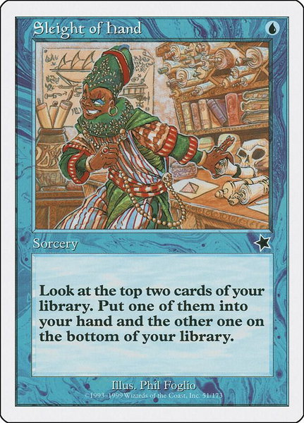 Sleight of Hand - Starter 1999 Magic: The Gathering trading card