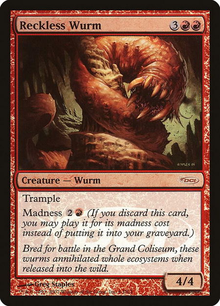 Reckless Wurm - WPN & Gateway Promos Magic: The Gathering trading card