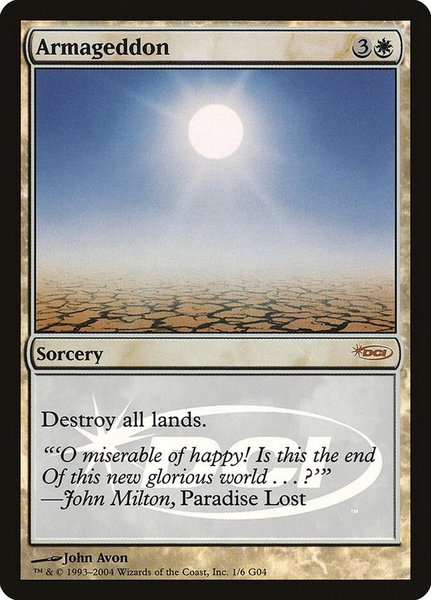 Armageddon trading card from Judge Promos Armageddon - Judge Promos Magic: The Gathering trading card