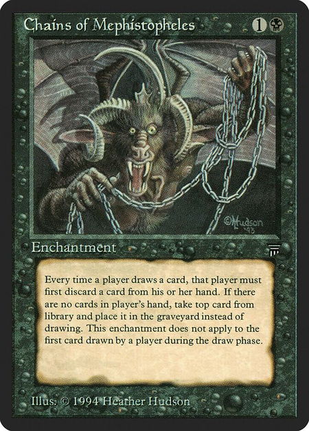 Chains of Mephistopheles trading card from Legends Chains of Mephistopheles - Legends Magic: The Gathering trading card
