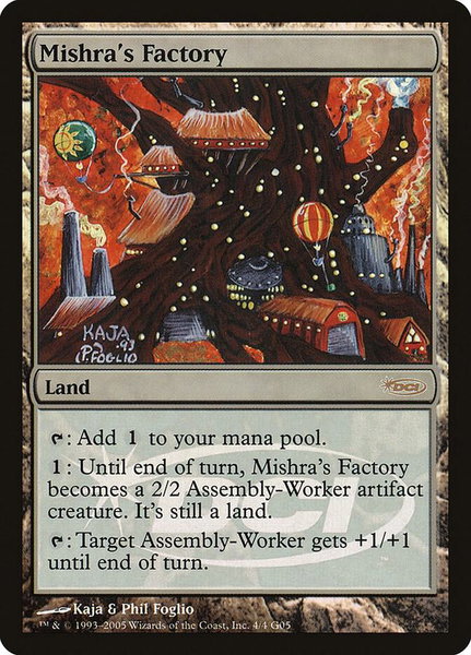 Mishra's Factory trading card from Judge Promos Mishra's Factory - Judge Promos Magic: The Gathering trading card