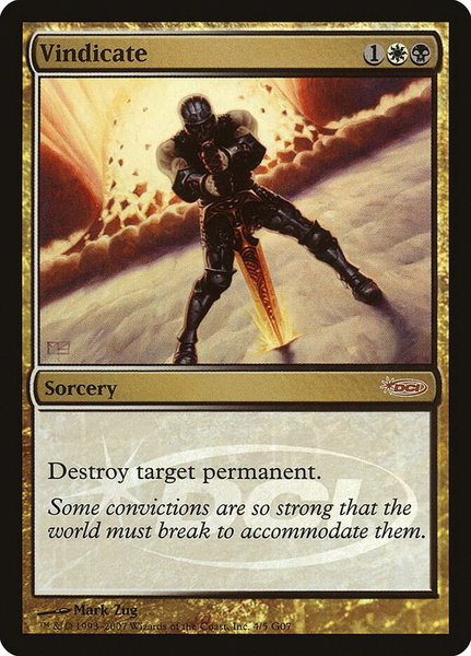 Vindicate (2007) trading card from Judge Promos Vindicate (2007) - Judge Promos Magic: The Gathering trading card