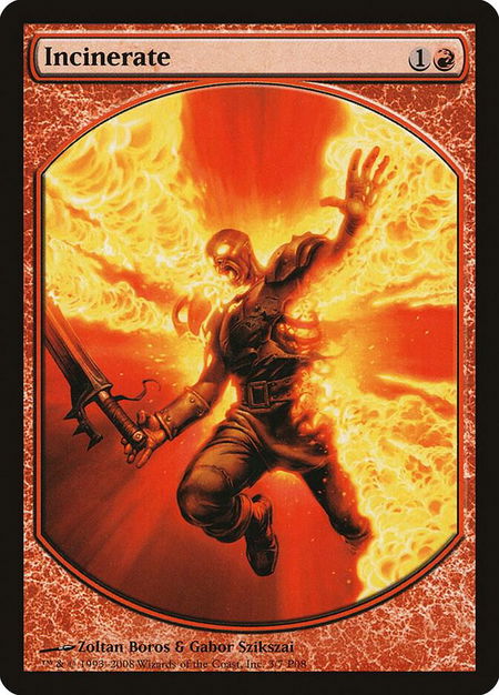 Incinerate - Magic Player Rewards Magic: The Gathering trading card